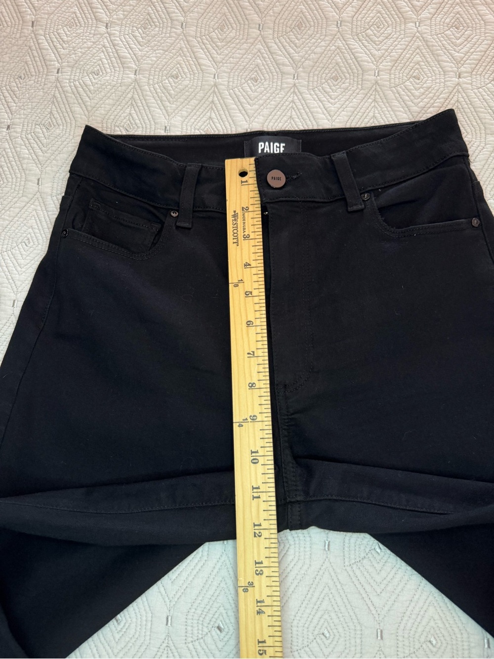 Paige Anessa 31" Wide Leg Jean High Rise Black Shadow, Size 27 - Picture 12 of 16